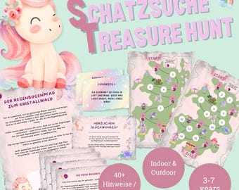 Treasure hunt children's birthday games scavenger hunt birthday unicorn treasure hunt puzzle unicorn party games treasure hunt template