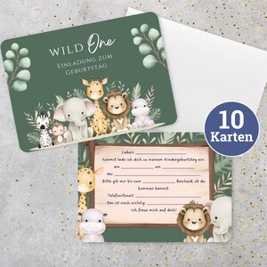 Set of 10 birthday invitations Wild One invitation cards children&#39;s birthday card children&#39;s birthday cards