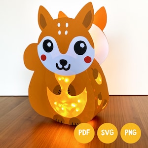 Lantern craft template Squirrel lantern easy to make with children St. Martin lantern PDF template