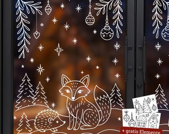 Chalk art christmas window painting Christmas Village window art