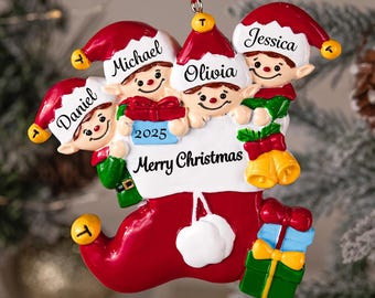 Personalized Elf Christmas Ornament, Christmas Ornaments With Name, 2025 Family Christmas Ornament,Christmas Keepsake,Family Christmas Gifts