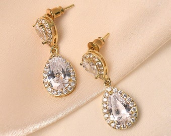 RainDrop Elegance Earrings, Double Tear Drop Earrings, Double Drop Earrings, Wedding Earrings, Bridal Earrings, Gift for Her