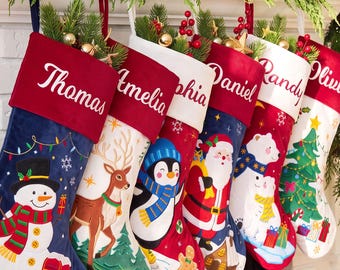 2026 Personalized Applique 3D Christmas Stockings,Embroidered Family Stocking With Name,Christmas Gifts