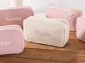 Embroidered Corduroy Makeup Bag,Personalized Embroidered Cosmetic Bag,Monogram Toiletry Makeup Bag,Bridesmaid Gifts,Bachelorette Party Gifts