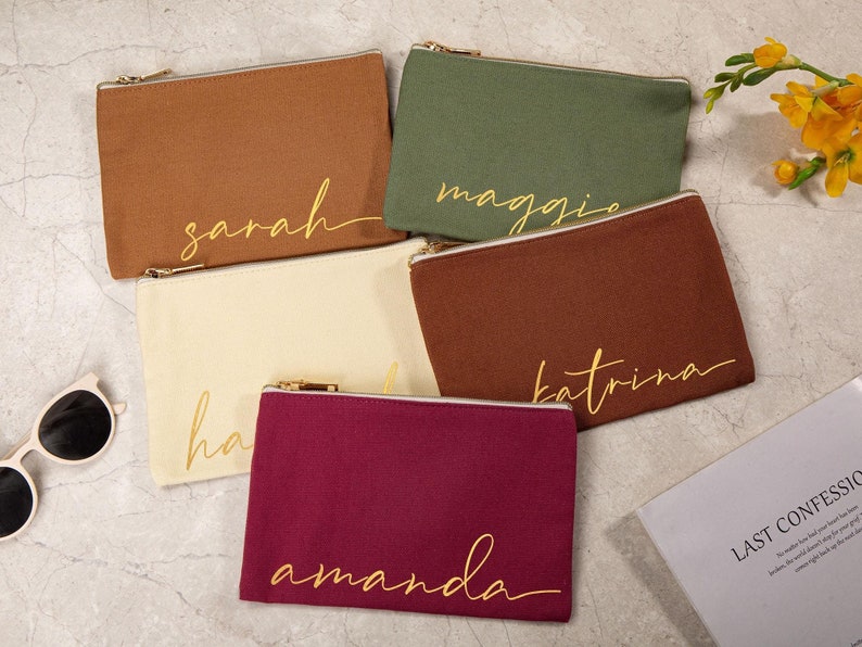 Pouch Names Custom Name Cosmetic Bag, Makeup Bag Personalized,holiday Hosting Gift ...