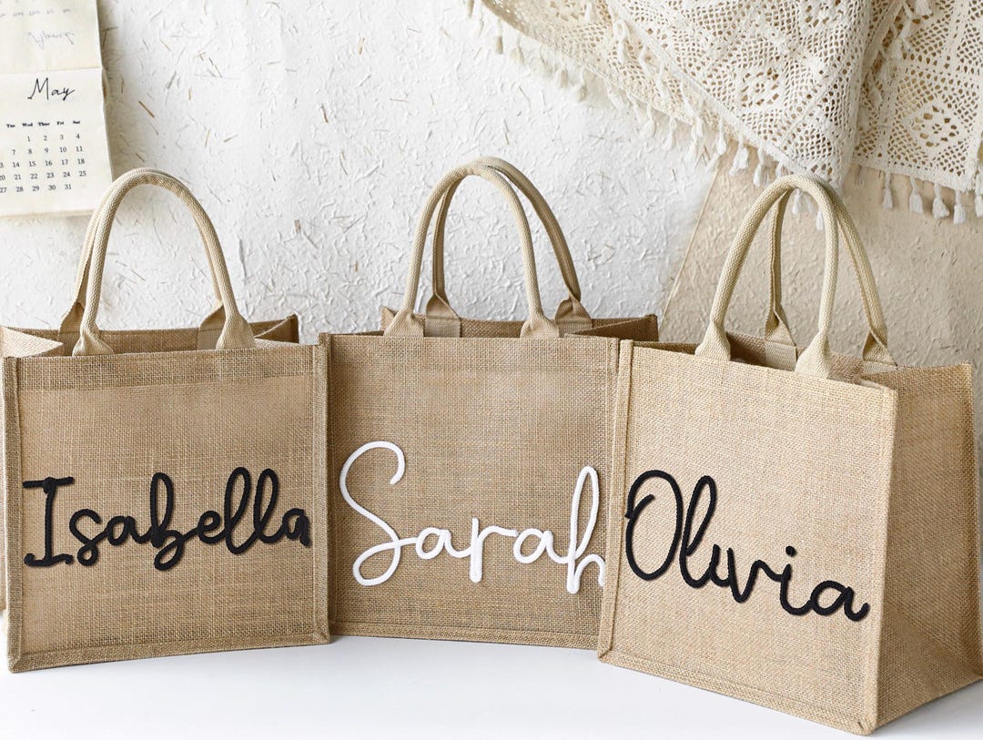 Personalized Proposal Burlap Bags, Custom Burlap Gift Bags, Beach Tote ...