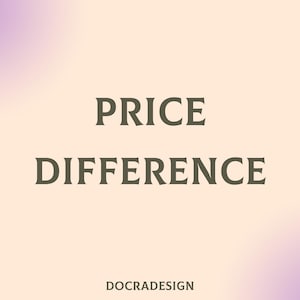 May include: A graphic design with the text "PRICE DIFFERENCE" in dark gray on a light peach background with a purple gradient in the top left corner. The text "DOCRADESIGN" is in the bottom center of the image.