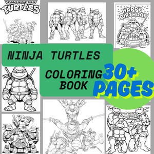 Dibujos para colorear de las Tortugas Ninja: más de 30 libros para colorear imprimibles para niños / Descarga digital /