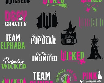 Wicked Movie Svg Png, Wicked PNG, Wicked Vinyl, Wicked Cricut, Witches Of OZ Svg Png,Witch Pink And Green, Wizard Movie Fan SVG Designs