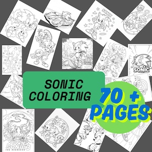 Coloriages d'anniversaire de Sonic | Plus de 70 feuilles imprimables | Thème du voyage en famille | Téléchargement numérique instantané
