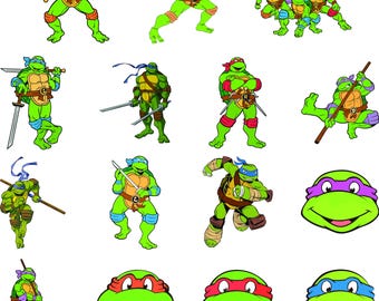 Ninja Turtles SVG PNG Bundle, Ninja Turtles PNG, Ninja Turtles Clipart, donatello, raphael, leonardo, michelangelo, Ninja Turtles Cricut