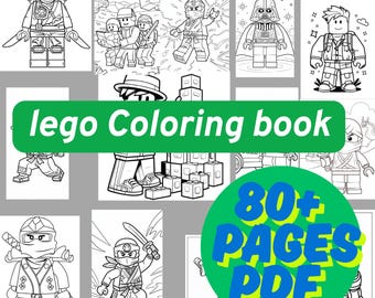 lego coloring book ,printable 80+ pages Lego family pages kids coloring pages ids Birthday coloring pages Digital Download