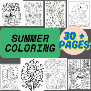 Summer Beach Coloring Pages for Kids – 30+ Fun Activity Sheets | Summer Party Printable | Instant Download | Kids Summer Craft