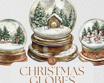 Christmas Snow Globe Clipart | Watercolor Snow Globe | Christmas Watercolor Clipart | Nativity Scene Clipart | Snow Globe PNG | Nativity PNG