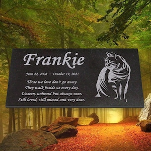 Personalized Dog Memorial Cat Memorial Granite Stone Pet Grave Marker Engraved Headstone Custom Engraved Garden Memorial Stone - Frankie
