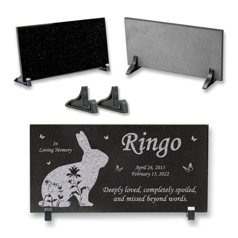 Peter Rabbit Headstone Personalized Rabbit Memorial - Granite Stone Pet Grave Marker - 6x12 ...