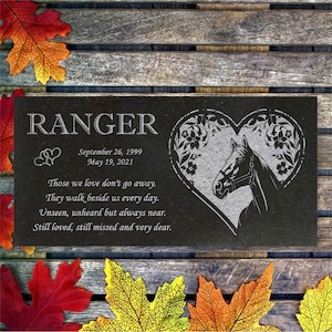 Personalized Horse Memorial Horse Memorial Granite Stone Pet Grave Marker Engraved Headstone Custom Engraved Garden Memorial Stone - Ranger