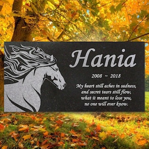 Personalized Horse Memorial Horse Memorial Granite Stone Pet Grave Marker Engraved Headstone Custom Engraved Garden Memorial Stone - Hania