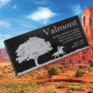Personalized Horse Memorial Horse Memorial Granite Stone Pet Grave Marker Engraved Headstone Custom Engraved Garden Memorial Stone - Valmont