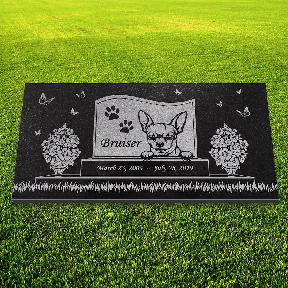 Chihuahua Personalized Dog Memorial Granite Stone Pet Grave Etsy