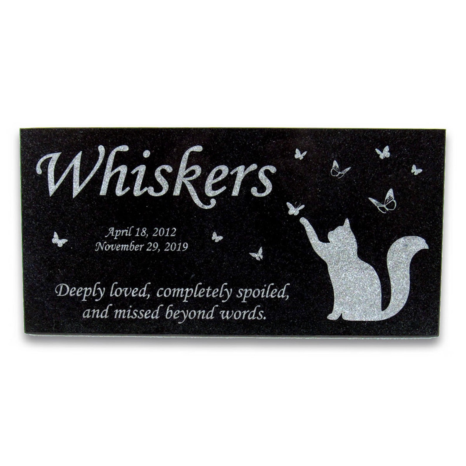 Personalized Cat Memorial Granite Stone Pet Grave Marker Etsy