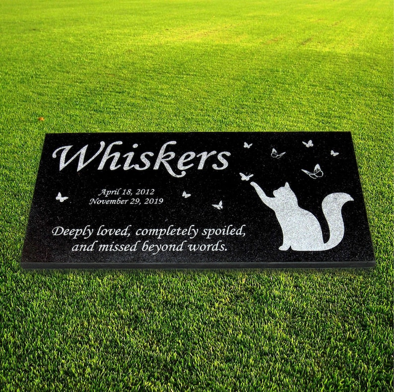 Personalized Cat Memorial Granite Stone Pet Grave Marker Etsy