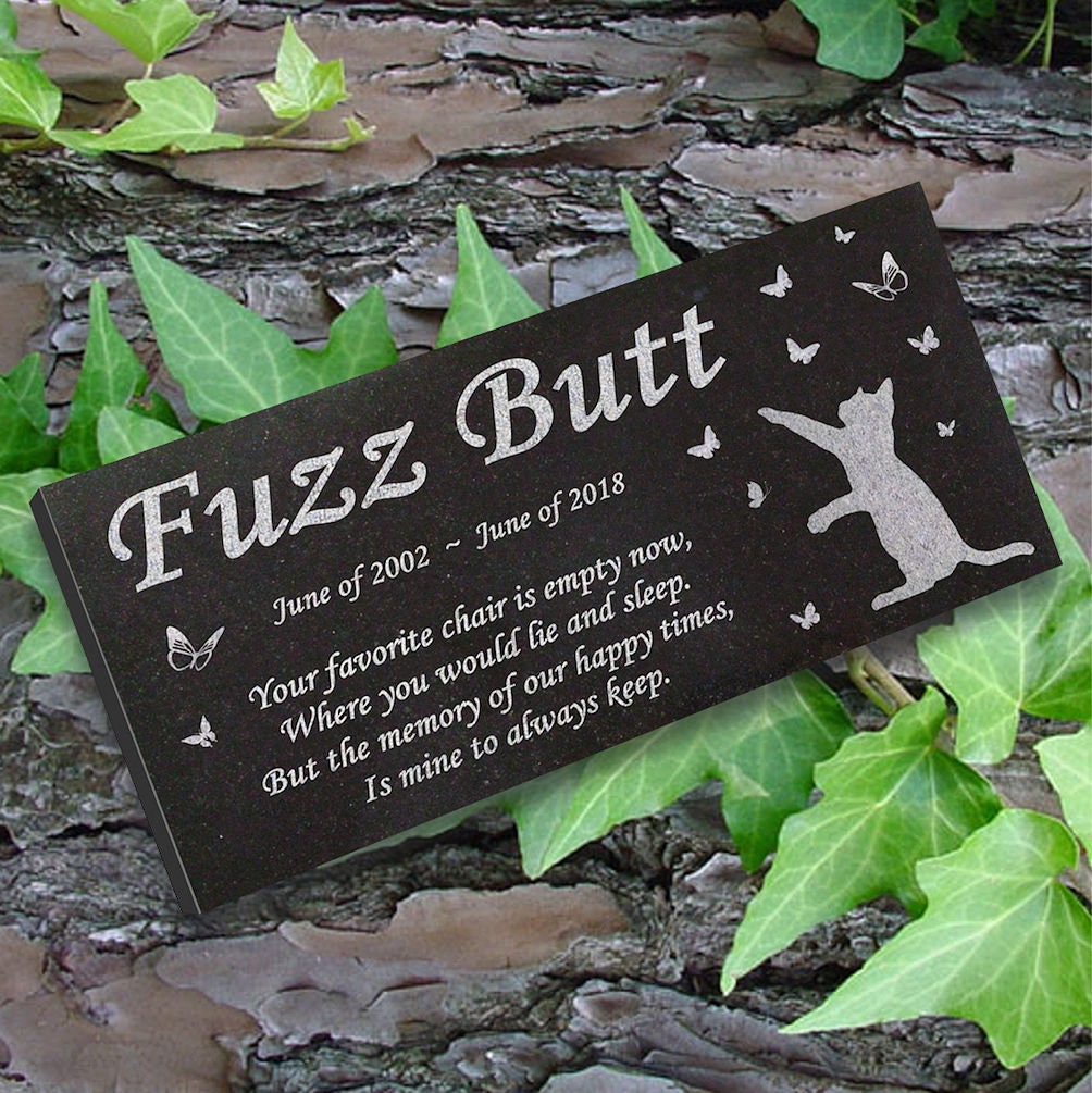Personalized Cat Memorial Granite Stone Pet Grave Marker Etsy
