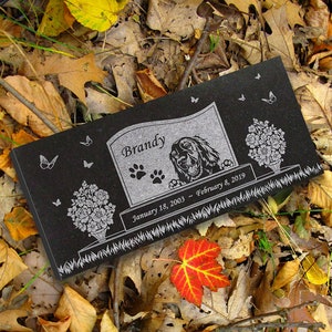 Irish Setter Personalized Dog Memorial - Granite Stone Pet Grave Marker - 6x12 - Brandy