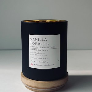 Vanilla Tobacco | Vanilla and Sweet Tobacco | Gift for Him| 100% Soy Wax | Hand Poured | Handmade | Vegan