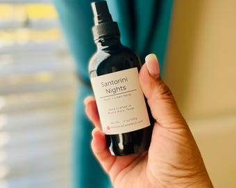 Handmade Vegan Room Spray: Santorini Nights Scent, 4 oz