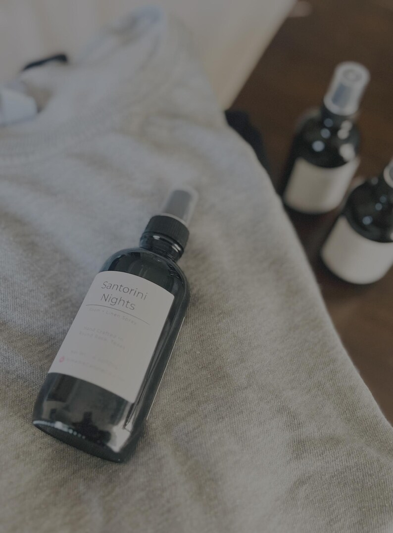 Handcrafted 4 oz room sprays for air, fabric, and linen. Vegan, cruelty-free, and alcohol-free