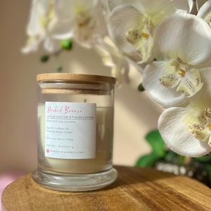 Orchid Breeze Soy Candle: Orange, Sea Salt, Amber - 8oz Vegan Candle