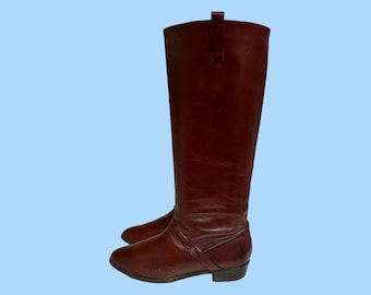 botas vintage-botas tamaño vintage 7.5 botas-botas de mujer-botas de montar-Etienne Aigner botas-1980s.