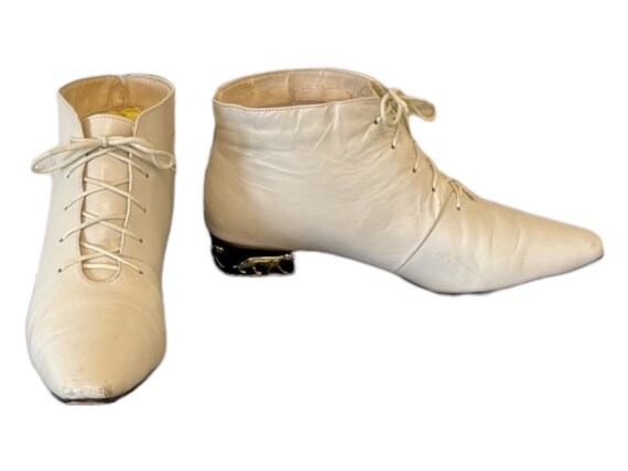Vintage Boots-White Boots-Ankle Boots-US Women Si… - image 6