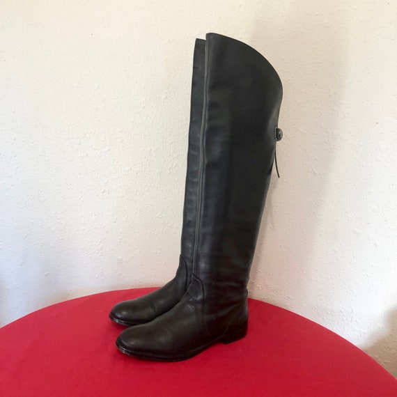 Sz 6B/Vintage Boots/Tall Boots/Black Boots/Genuin… - image 4