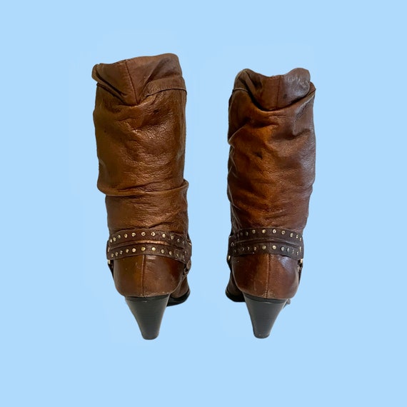 Size 8 Boots-vintage boots-boots vintage-women boots-brown boots-western boots-cowboy boots-1980s View 6
