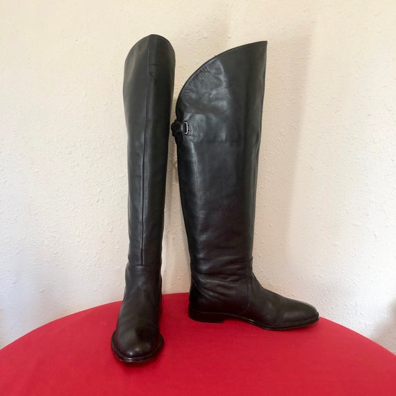 Sz 6B/Vintage Boots/Tall Boots/Black Boots/Genuin… - image 3