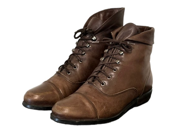 Vintage Boots brown Boots enzo Angiolini us Women Size 6.5 genuine Leather 1980s ankle Boots lace Up gift for Her vintage Women Wear boots. Etsy Canada
