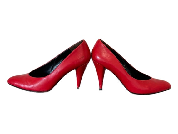 Vintage Shoes-Red Shoes-High Heel Pumps-US Women … - image 3