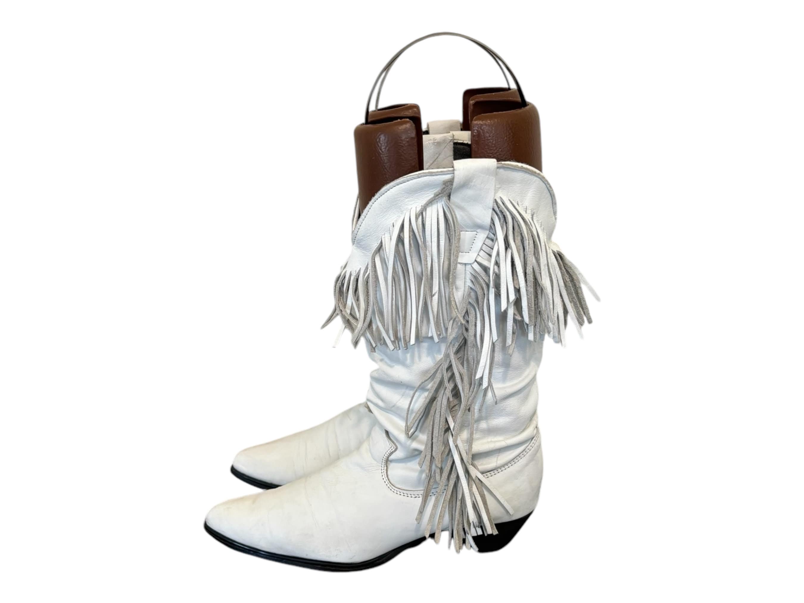 Vintage Boots-white Boots-us Women Size 7-cowboy Boots