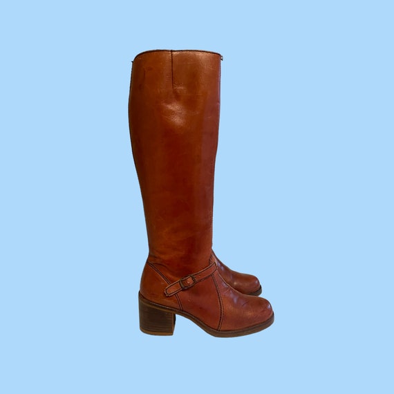 vintage boots-boots vintage-size 5.5 boots-brown … - image 3