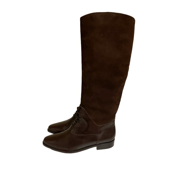 80s Vintage Riding Boots-Two Tone Brown Genuine L… - image 5