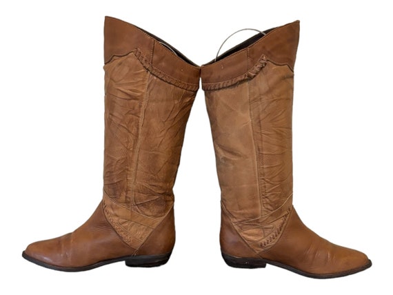 Vintage Boots-Brown Boots-Tall Riding Boots-US Wo… - image 8