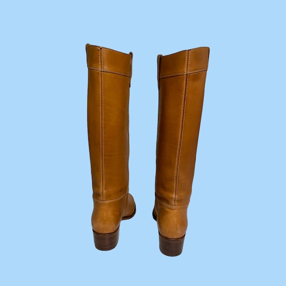80s Riding boots-Women vintage boots-Light brown … - image 6