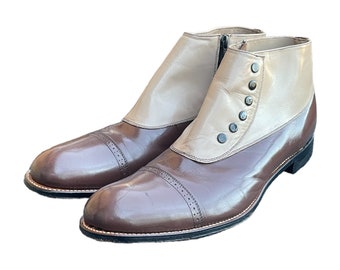 70s Vintage Boots-Replica of 1940s-US Men Size 13-Stacy Adams-Ankle Boots-Vintage Mens Wear-Rare Find-Dress Boots-Brown Genuine Leather.