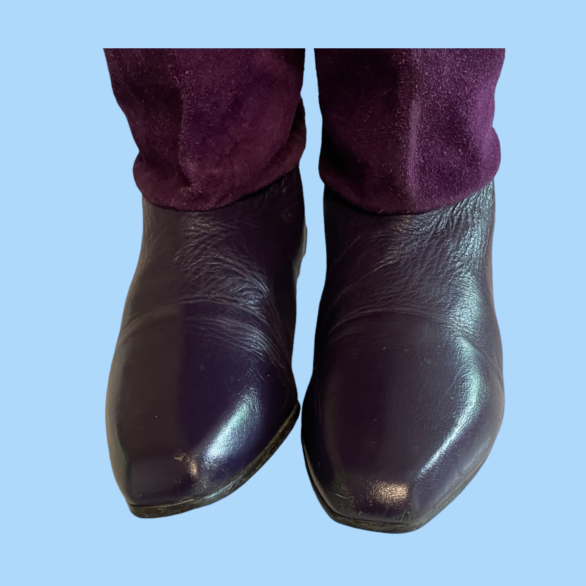 Purple slouch boots hot sale