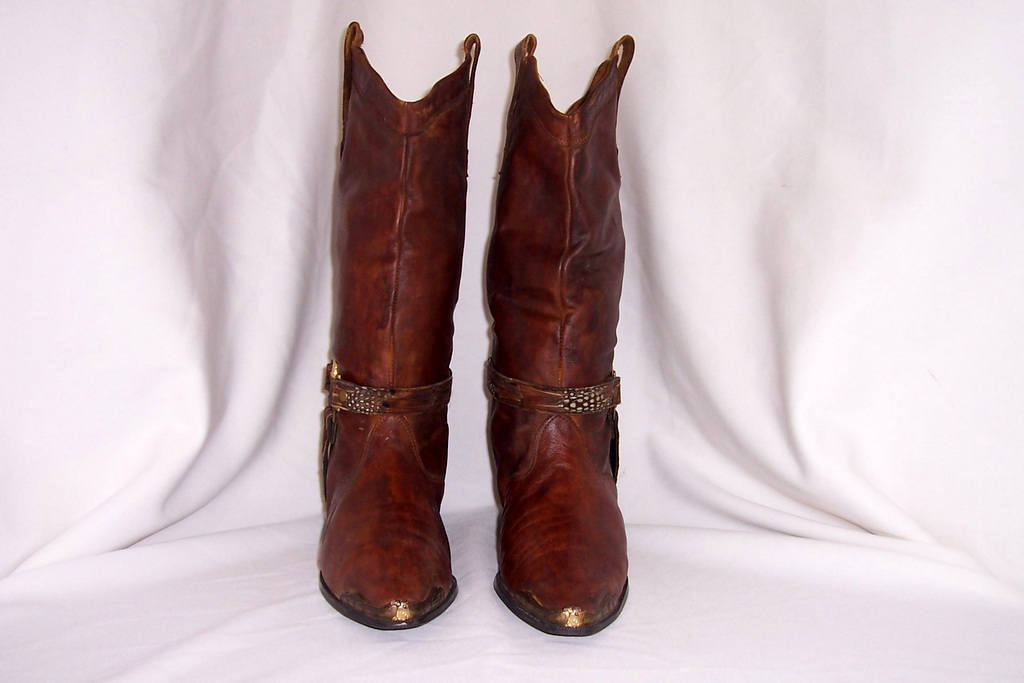 Sz 8m Mujer Vintage Marrón Marrón Marrón cuero 1990s western style cowgirl botas with eagle harness. 70e4cb Sz 8m Mujer Vintage Marrón Marrón Marrón cuero 1990s western style cowgirl botas with eagle harness. 70e4cb