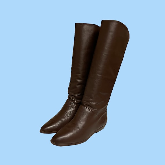 genuine leather slouch boots