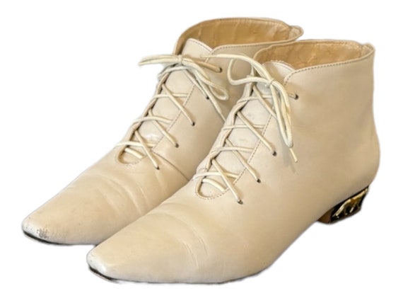 Vintage Boots-White Boots-Ankle Boots-US Women Si… - image 8