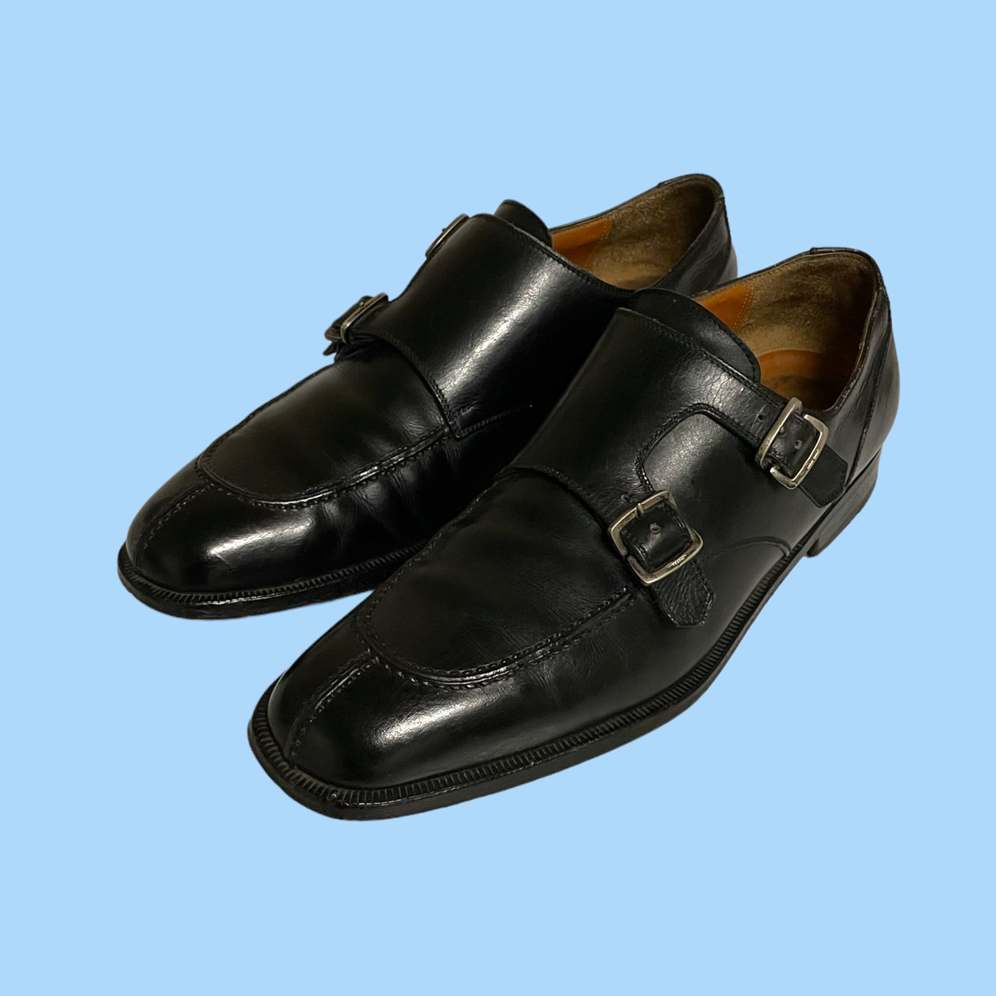 Men\'s Vintage Salvatore Ferragamo dress shoes, sz 8D Salvatore Ferragamo Mens Dress Shoes Magic Patent Shiny  main image 4
